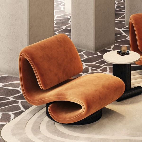 Modern Simple S-shaped Leisure Chair Suitable for Living Room Hotel Metal Special-shaped Negotiation Single Sofa Chair
