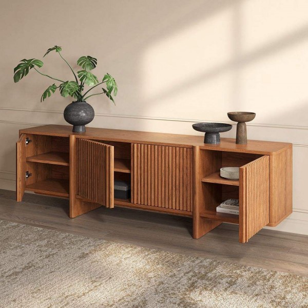 Wood TV Stand Modern Luxury Living Room Furniture Wooden TV Cabinet Entertainment Centers Console Table