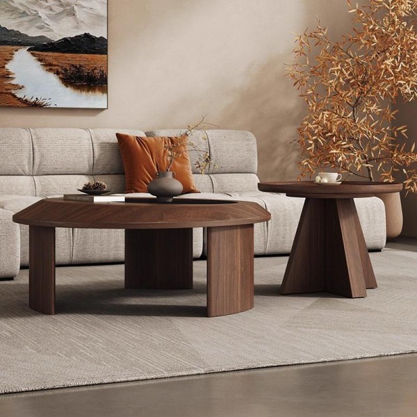 Contemporary Center Coffee Table Luxury Wood Home Coffee Table for Living Room Modern Wood