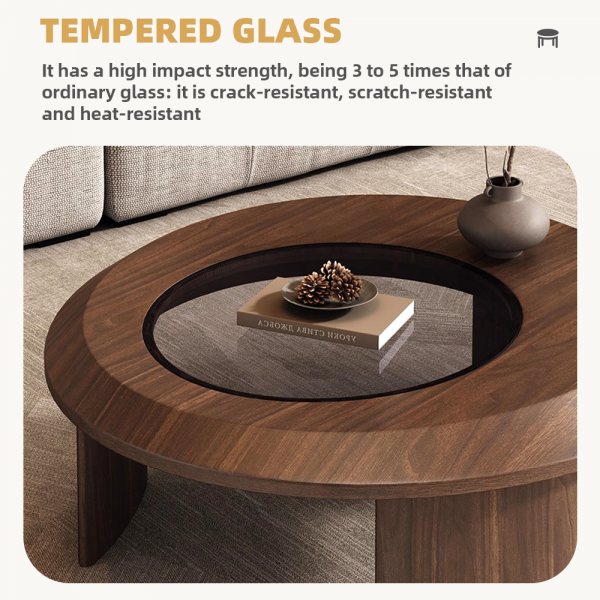 Contemporary Center Coffee Table Luxury Wood Home Coffee Table for Living Room Modern Wood