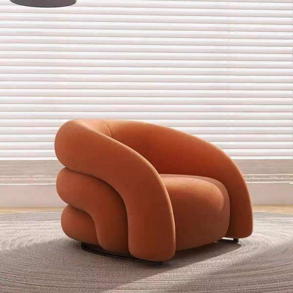 Fashion Simple Personality Leisure Sofa Chair Light Luxury Velvet Single Sofa Living Room Chair