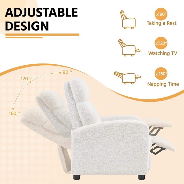 Modern Luxury Reclining Hotel Lounge Chair Furniture Leisure Living Room Single Recliner Sofa Chair