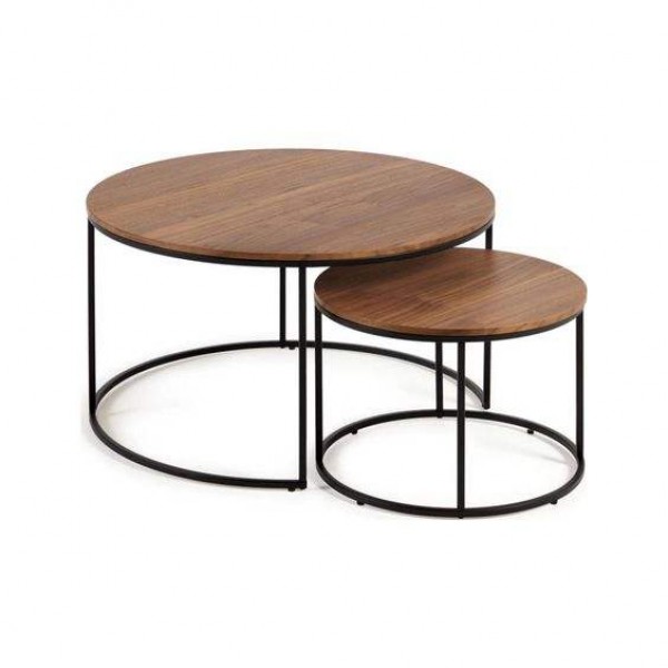 A set of three round wooden coffee tables for the home bedroom or kitchen modern living room furniture