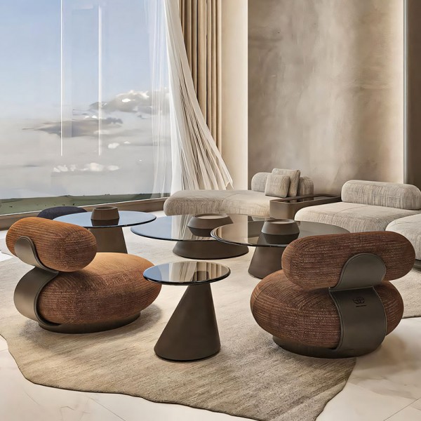 Practical Metal Single Chair with Teddy Velvet for Showroom and Meeting Spaces Made of Hardware Solid Wood High Density Sponge