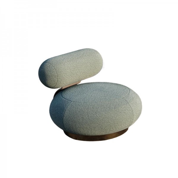 Practical Metal Single Chair with Teddy Velvet for Showroom and Meeting Spaces Made of Hardware Solid Wood High Density Sponge