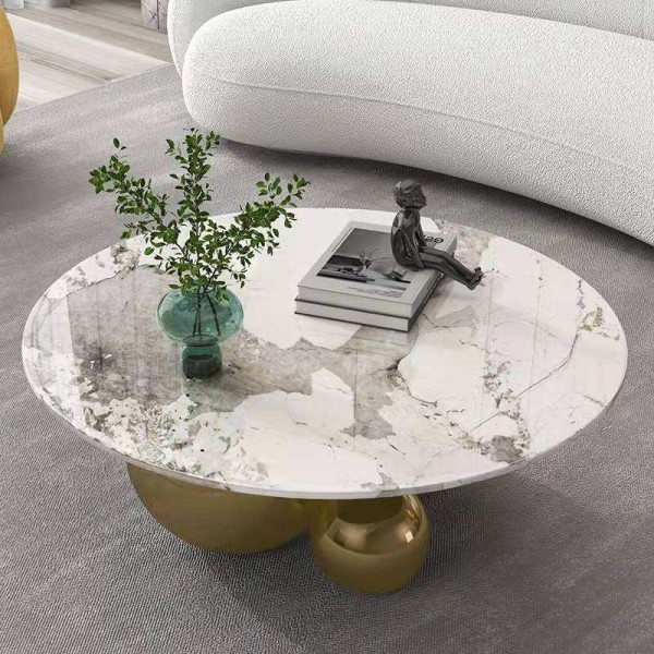 Postmodern Modern Luxury Stainless Steel Metal Gold Silver or Black Living Room Round Coffee Table for Hotel Furniture