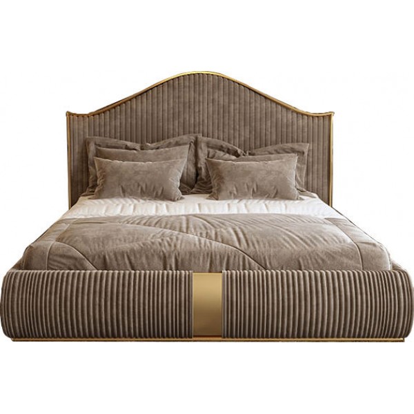 Modern Luxury Bedroom Furniture Set Solid Wood Frame Velvet Cotton Upholstered Bed in Double Full Queen King Sizes