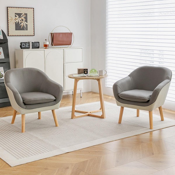 Modern Living Room Wooden Sofa Chair Furniture Nordic Leisure Home Lazy Lounge Chair Sofa Set Furniture