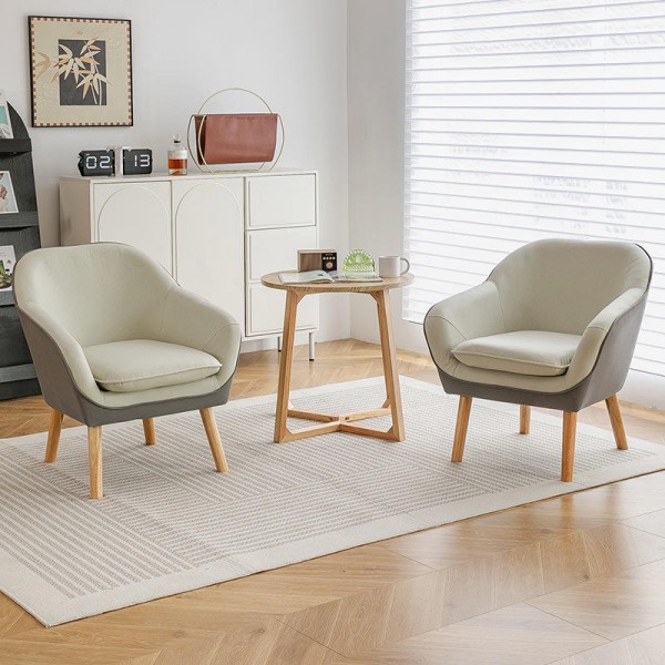 Modern Living Room Wooden Sofa Chair Furniture Nordic Leisure Home Lazy Lounge Chair Sofa Set Furniture