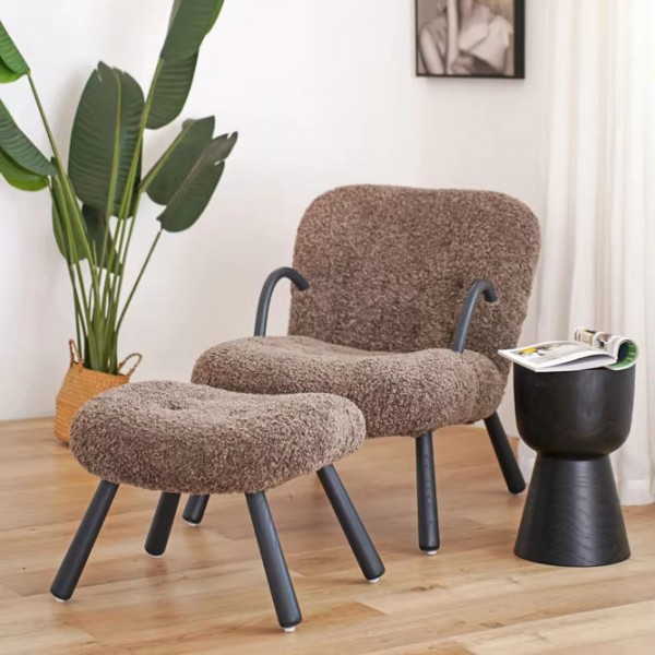 Modern Luxury Furniture Nordic Style Solid Wooded Sofa Flannel Living Room Hotel Restaurant Sofa Chairs