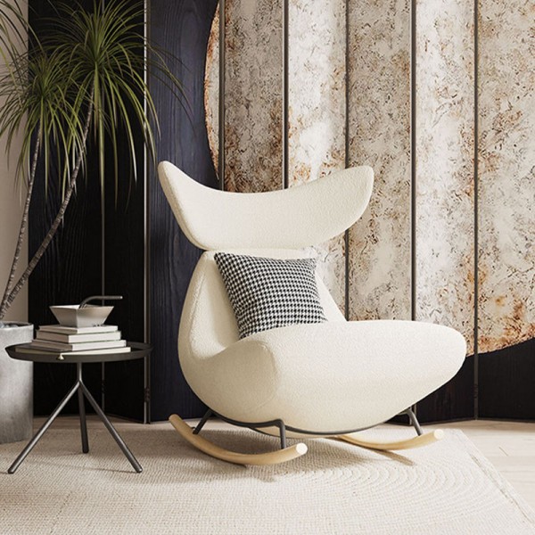 Nordic Minimalist Style Single Seat Upholstered Sofa Chair Rocking Living Room Accent Leisure Chair