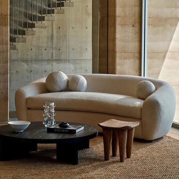 Curved Sofa Set Custom Mansion Villa Furniture for Indoor Usage for Hotels Living Rooms Malls