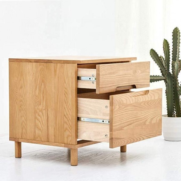 Wooden Bedside Table With 2 Drawers Nordic Bedside Table Cabinet Living Room Storage Organizer