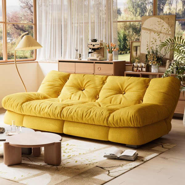 Popular Cream Cloud Modern Sofa Bed Velvet Double Couch Sofa Com Bed Night and Day Foldable for Living Room Home Furniture