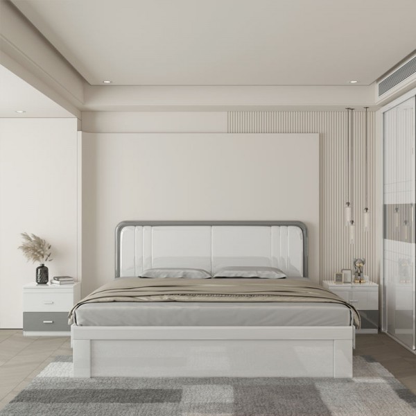 Queen Size Bedroom Furniture Set Wooden Nordic Style Royal Italian Bedroom Sets 1.5 M High Gloss Bed Room Furniture Bedroom Set