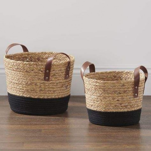 The extra-large water hyacinth storage basket is perfect for organising toys, clothes or household items