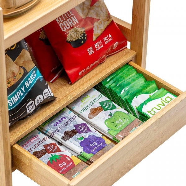 Bamboo Makeup Organiser Multifunctional Skincare Toiletries Desktop Home Accessories Display Rack