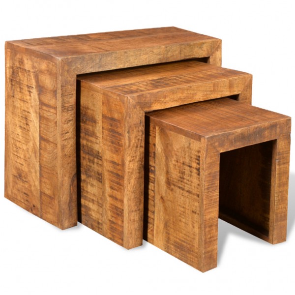 A set of three round wooden coffee tables for the home bedroom or kitchen modern living room furniture