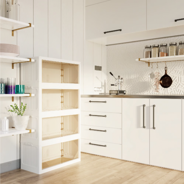 Fabric storage organiser, foldable plastic storage box, home goods, wheels, office organisation, convenient folding storage