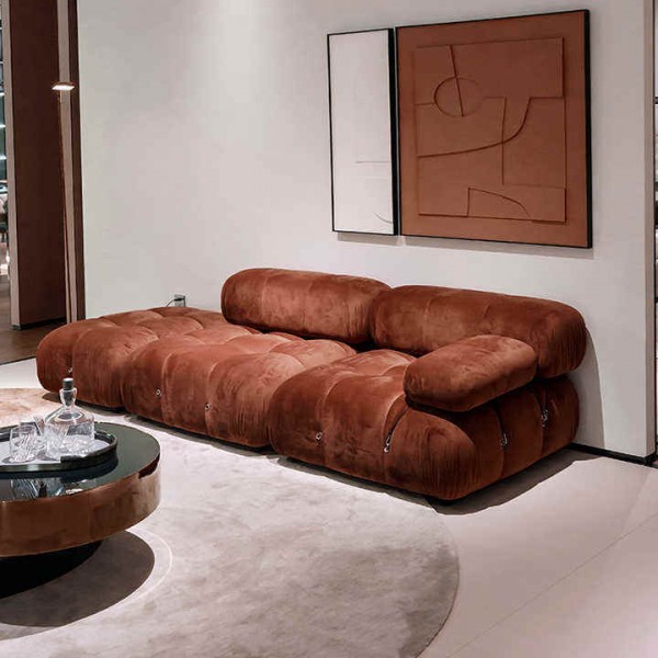 Contemporary Nordic Modern Luxury White Modular Combination Sofa Large Size Feather Luxury Living Room Furniture Villa Soft Cushion