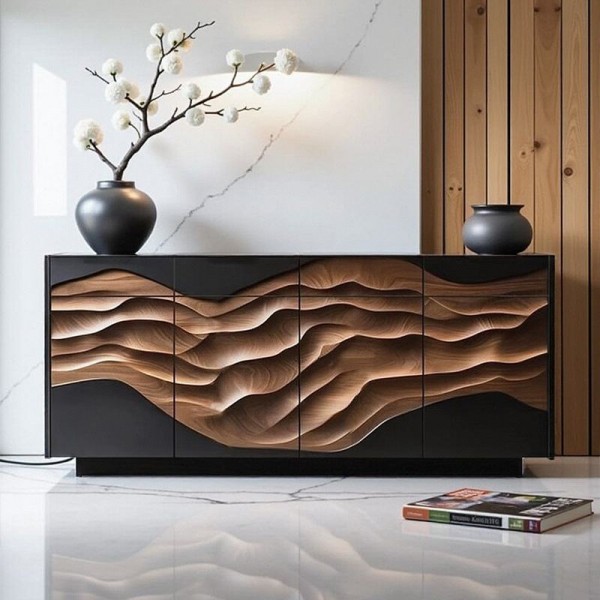 Solid Wood Shoe Cabinet Modern Minimalist New MDF Doorway Integrated Wall Storage for Home Living Room Entrance