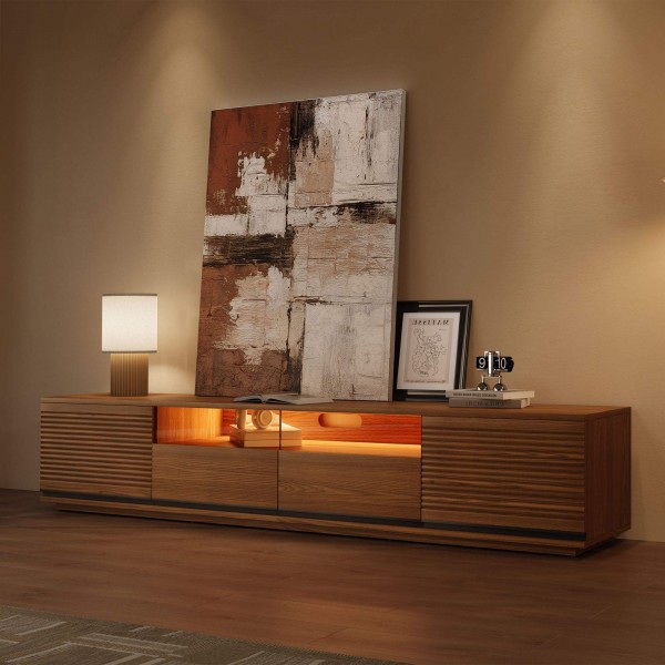 Modern Luxury Wooden Living Room Furniture Set Tv Cabinet Center Table Entertainment Tv Stand and Coffee Table Set