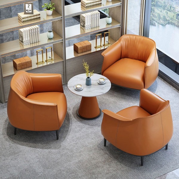 Modern Minimalist Leather Single Sofa Comfortable Living Room Home Furniture Designer Leisure Lounge Accent Chair Armchair