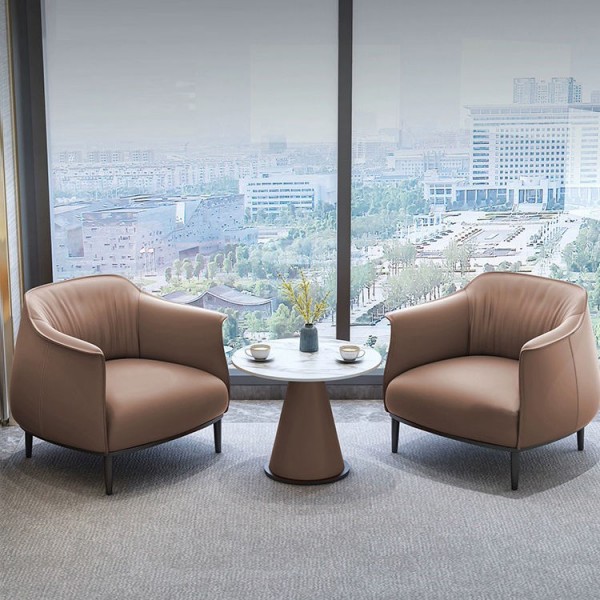 Modern Minimalist Leather Single Sofa Comfortable Living Room Home Furniture Designer Leisure Lounge Accent Chair Armchair