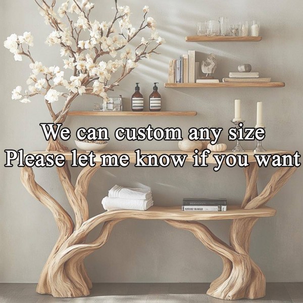 Luxury Console Table With Tree Bookshelf Table Home Furniture Living Room Furniture Wood Console Table