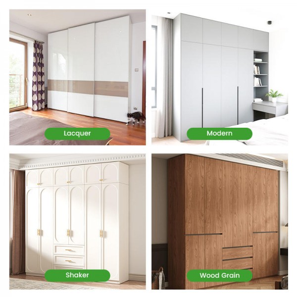 Custom Luxury Solid Wood Wardrobe Space-Saving Sliding Door Large Storage for Master Bedroom