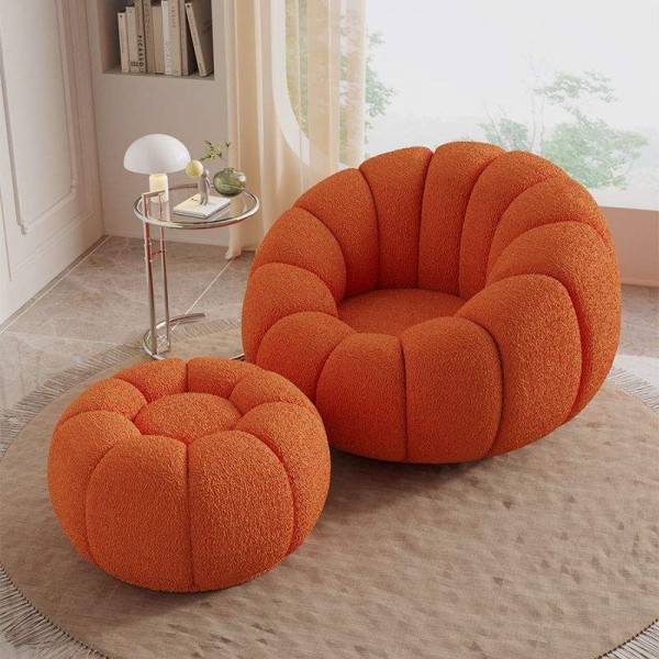 Nordic Teddy Living Room Chair Wool Fabric Luxury Single Seater Sofa Accent Lounge Chairs Lazy Armchair