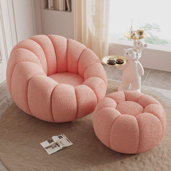 Nordic Teddy Living Room Chair Wool Fabric Luxury Single Seater Sofa Accent Lounge Chairs Lazy Armchair