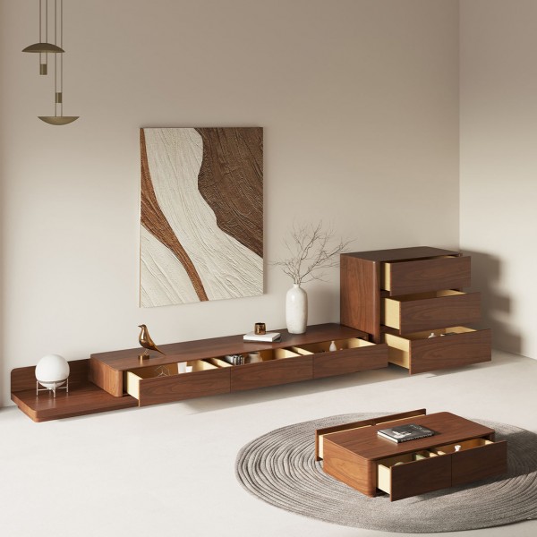 Smart Interior Smart Furniture Center Table Designs Space Saving MDF Solid Wood Adjustable Tv Stand and Coffee Table