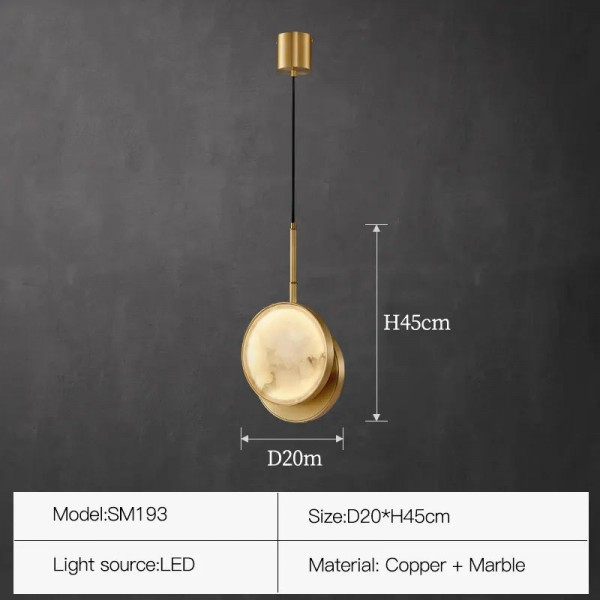 Wholesale Custom Linear Bedroom LED Pendant Light Nordic Luxury Alabaster Brass Lamp Stone Shade Hotels Luxury Interiors