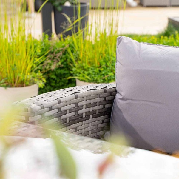 Willow-woven garden furniture sofa set, rattan furniture sofa corner dining set with fire pit table furniture