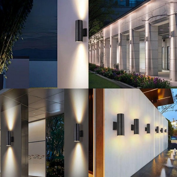 Aluminum LED Outdoor Wall Light Fixtures, Waterproof IP65 Wall Mounted Lighting for Garden Pathway & House Exterior