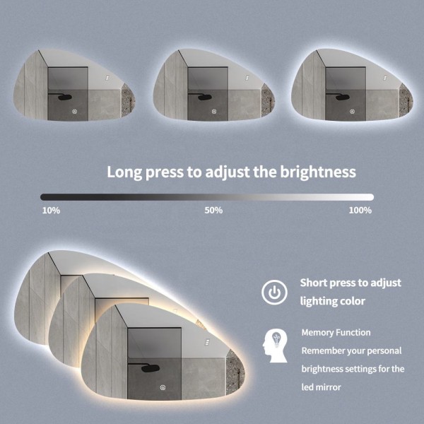 Hotel/ Home/ Villa Luxury Creative Frameless Irregular Special LED Smart Mirror