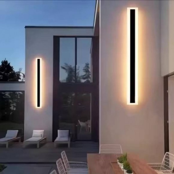 Outdoor Neon Wall Lamps Modern IP65 Waterproof Warm White CCT Solar Stainless Steel Base for Villa Garage Garden ODM/OEM