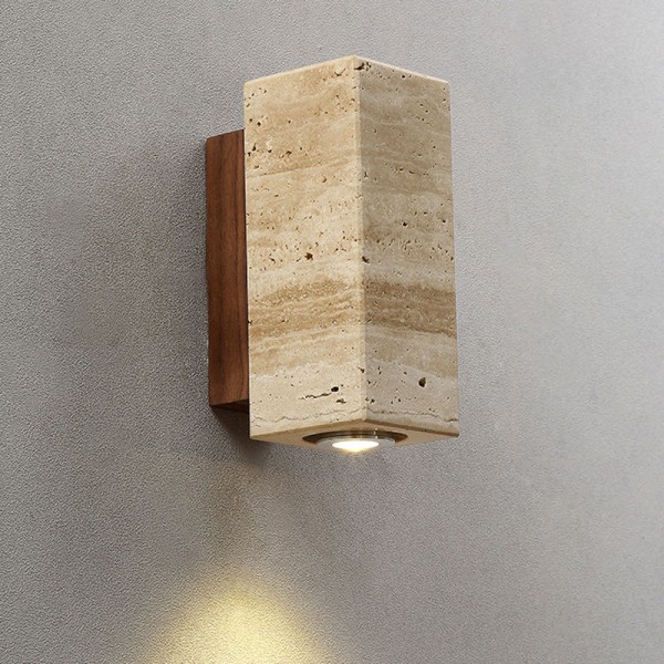Travertine Stone Led Wall Light for Home Decore Living Room Bedside Stair Corridor Hotel Wabi Sabi Decor Bedside Lamp