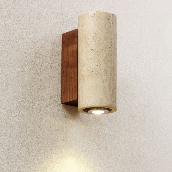 Travertine Stone Led Wall Light for Home Decore Living Room Bedside Stair Corridor Hotel Wabi Sabi Decor Bedside Lamp