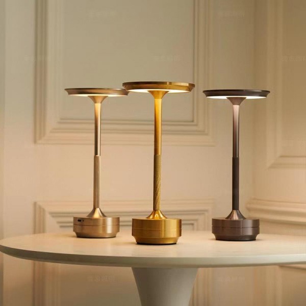Luxury Modern Led Rechargeable Portable Cordless Table Lamp Silver Indoor Nordic Touch Light Home Hotel Bedside Table Brass Dek