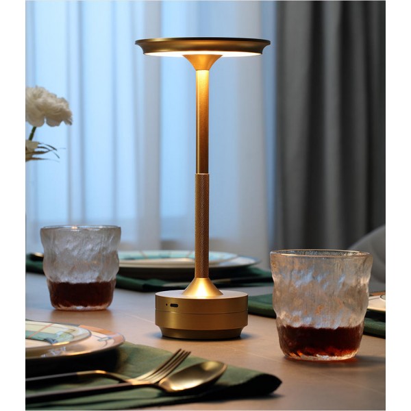 Luxury Modern Led Rechargeable Portable Cordless Table Lamp Silver Indoor Nordic Touch Light Home Hotel Bedside Table Brass Dek
