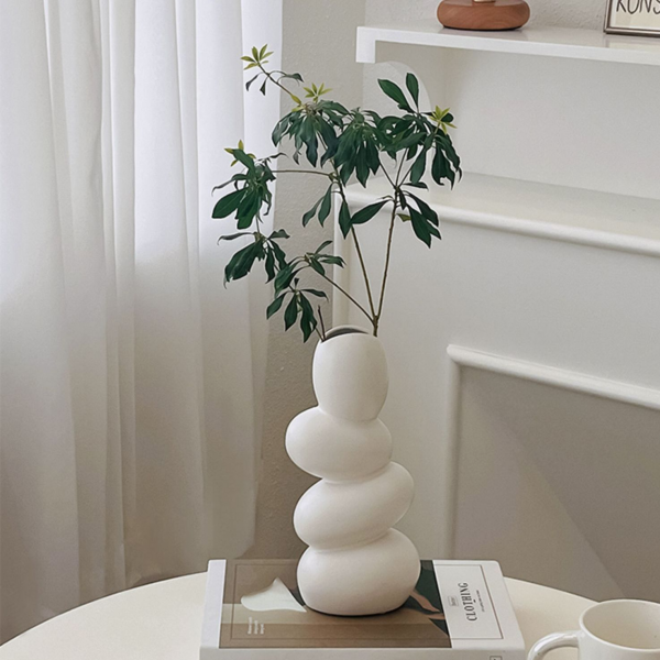 Creative Ceramic Vase Ins Style Luxury Special-shaped Pebbles Home Furnishings Living Room Flower Arrangement Porch Decoration