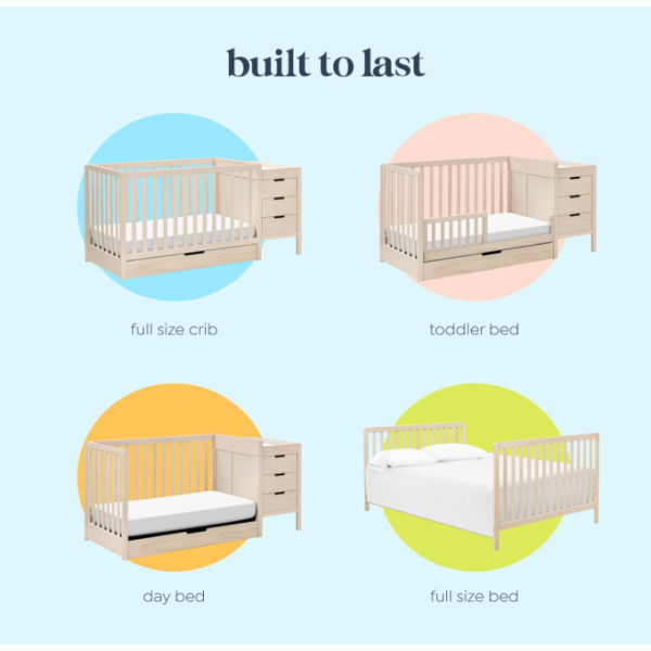 Suitable for Children Home Furnishing Items Customized Diaper Baby Crib Four-in-One Solid Wood Bed