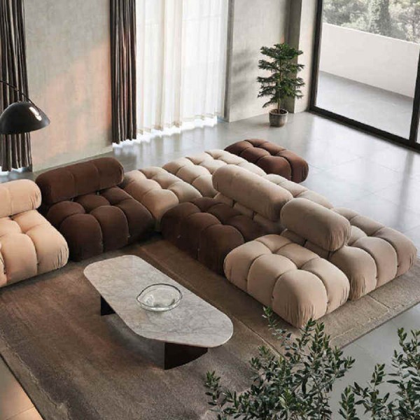 Contemporary Nordic Modern Luxury White Modular Combination Sofa Large Size Feather Luxury Living Room Furniture Villa Soft Cushion