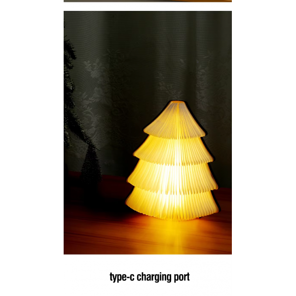 2025 Trading Products Rechargeable Folding Lighting Paper Lamp Portable Bedroom Table Christmas Gift Flexible E26 Lantern for