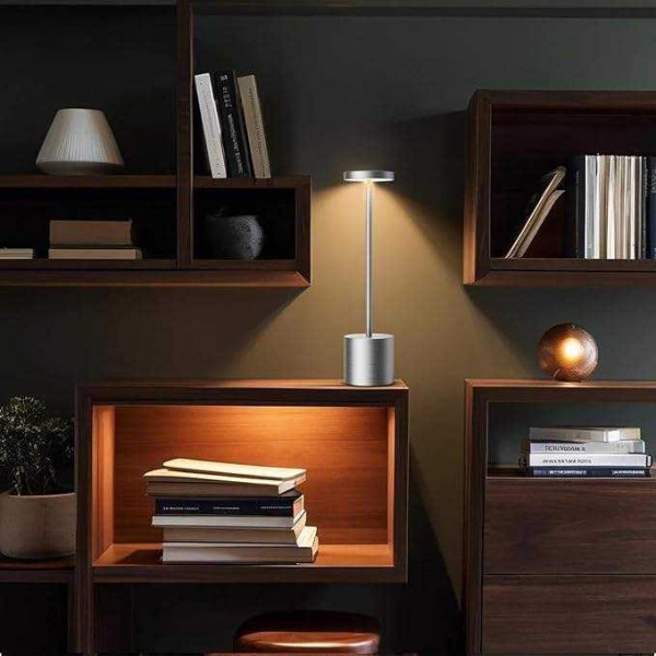 Cordless LED Table Lamp Modern Rechargeable Wireless Touch Dimming Portable Desk Light Luxury Table Lamp for Bedroom Decor