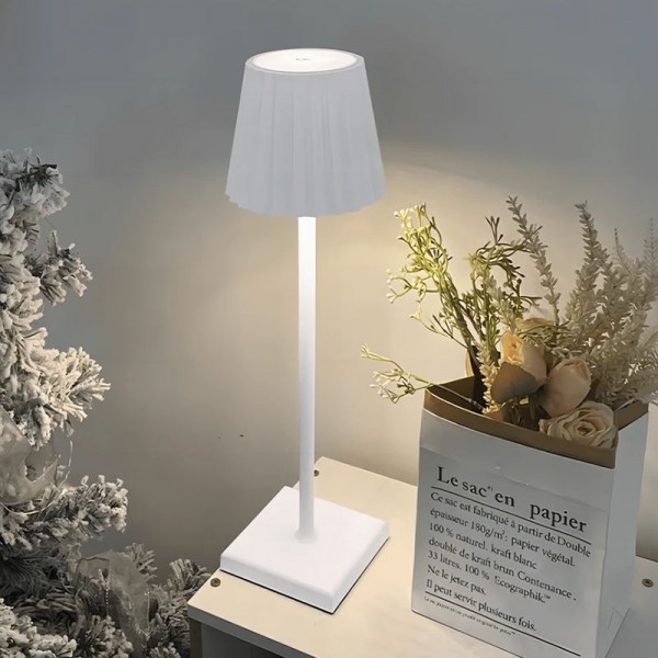 Portable Metal LED Cordless Desk Lamp Stepless Dimming Rechargeable Touch Control Table Lamp for Restaurant Bedroom