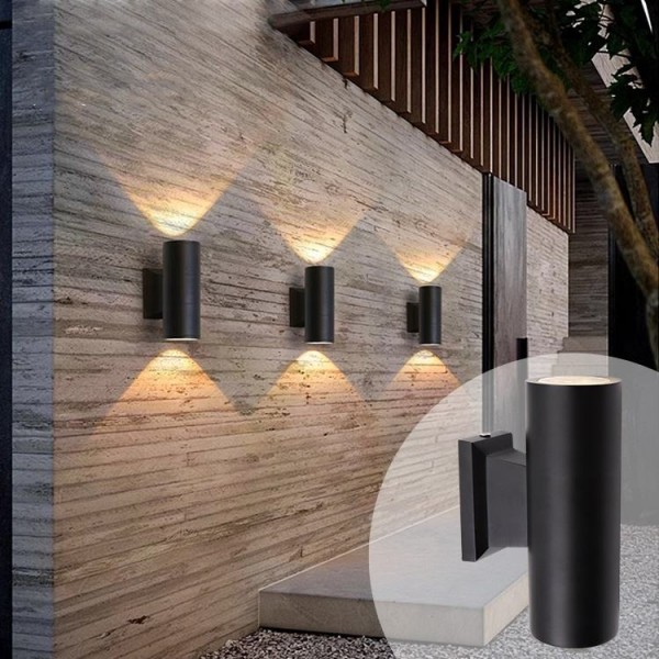 Contemporary Double Head Vertical Waterproof IP65 Outdoor Wall Mounting up and Down Courtyard Garage Porch Wall Lights