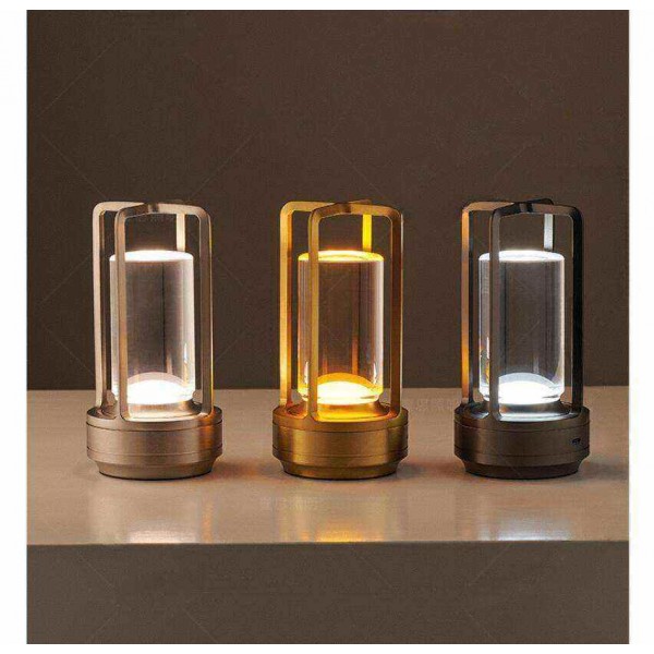 Portable Luxury Outdoor Restaurant Crystal Lantern Rechargeable Cross Table Led Lamp Mood Lights Table Lamp